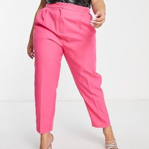 ASOS design curve tapered pants in pink